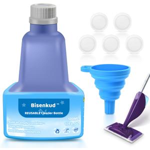 Bisenkud Refillable Bottle for Swiffer Wet Jet Mop - 500ml /17 FL OZ - Leak-Proof HDPE Solution Bottle, EmptyNot for Power mop
