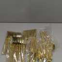 150PCS Gold Plastic Silverware, Heavy Duty Utensils, Disposable Plastic Cutlery Silverware Include 50 Forks, 50 Knives, 50 Spoons for Party and Wedding, Shiny Bead