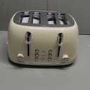 Mueller Retro Toaster 4 Slice with Extra Wide Slots Bagel, Defrost, and Cancel Function, 6 Browning Levels, Dual Independent Controls, Removable Crumb Tray and High Lift Levers, Beige