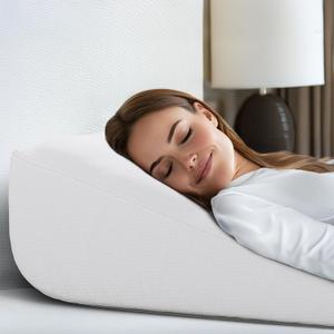 Bed Wedge Pillow for Sleeping with Memory Foam and Ultra Comfortable Topper - Wedge Pillow for Sleep Apnea, Acid Reflux Relief, Gerd, After Surgery and Back Pain Relief, Size 2x2