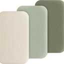 Muslin Bedside Sleeper Bassinet Fitted Sheets, 3 Pack Cotton Baby Sheet for Boys & Girls, Soft, Compatible with Baby Delight, Dream On Me, AMKE and Other Rectangle Mattress (Pistachio)