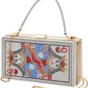 Women Poker Card Evening Clutch Rhinestone Purse Casino Vegas Novelty Purse Queen Hearts Bags Playing Cards Gift