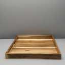 GENMOUS Acacia Wooden Ottoman Tray for Living Room, 20'' Large Ottoman Tray, Serving Tray for Ottoman with Handles, Decorative for Coffee Table Kitchen Counter