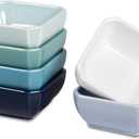DELLING 3 Oz Ceramic Dip Bowls Set of 6 Colorful, Porcelain Dipping Sauce Cups - Small Bowls for Soy Sauce Ketchup BBQ Condiment, Stackable Dishwasher Microwave Safe