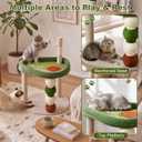 Small Cat Tree, 28" Cat Tower for Window Viewing, Beige and Green