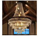 Wellmet French Empire Crystal Chandeliers, Antique Bronze Chandeliers 10 Lights, Rustic Farmhouse Chandelier High Ceiling Light Fixture for Entryway, Foyer, Dining Room, Staircase (Bronze, 28 Inches)