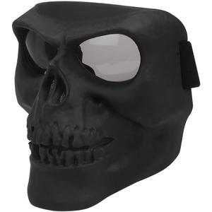 Spooky Skull Face Mask for Airsoft Paintball Motor Racing Polarized Lens (Black)