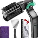 Juome Electric Grill Brush for Outdoor Grill, Cordless Rechargeable BBQ Grill Cleaner with 180Adjustable Angle, Grill Cleaning Brush Kit with Grill Scraper, BBQ Grill Tools Accessories