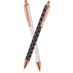 Epakh 2 Pieces Weeding Pen Vinyl Pen Pin Weeding Tool Fine Point Glitter Metal Vinyl Air Release or Car Puncturing Installation Retractable Craft Tool for DIY(Black, White)