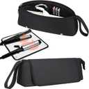 Hair Tools Travel Bag with Heat-Resistant Mat, Large Capacity Organizer for Curling Iron, Flat Iron, Blow Dryer & Hair Accessories, Portable Travel Case for Styling Tools (Midnight)