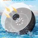 3.5W Solar Fountain,Upgraded 100% Glass Panel Solar Bird Bath Fountain with 2000mAh Battery,7 Color RGB LED Lights & 6 Nozzles,Solar Fountain for Bird Bath,Garden, Pond, Pool, Outdoor Decor(Black)