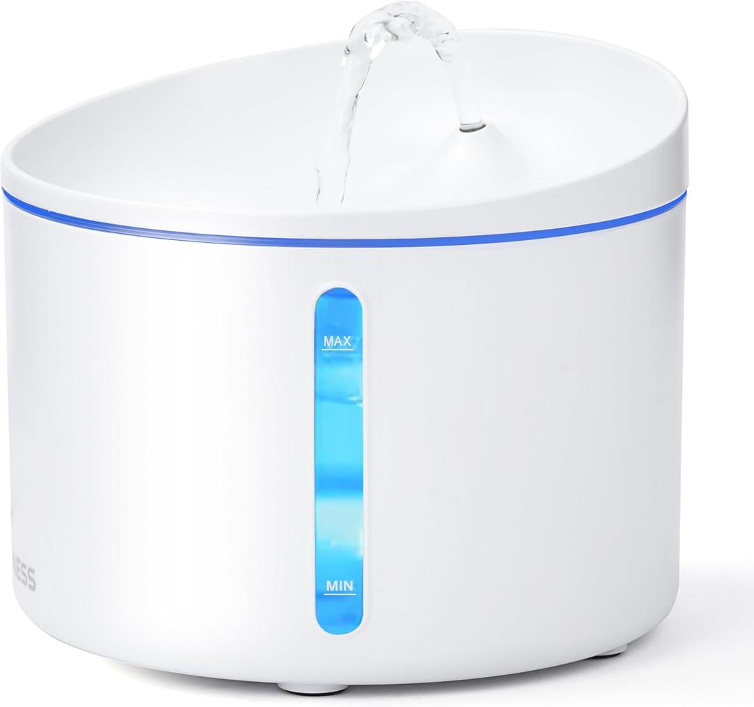 DOGNESS Cat Water Fountain with Filter, Keep Water Fresh Automatic 3.2L Large Capacity Ultra Silent Removable Fresh Cat Water Dispenser for Dogs, Cats, Birds (3.2L White)
