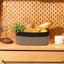 MiniArk Small Storage Baskets for Organizing | Closet Organizer Bins | Shelf Toy Basket | Woven Rope Baskets | Cube Decorative Box | Shallow Basket | 11.5x7.5x4.7” | 3 Packs Black Brown