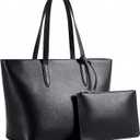 hedexe Genuine Leather Tote Bag for Women: Soft Cowhide Shoulder Handbags for Ladies - Large Satchel Purse for Travel Work(Black)