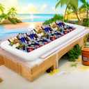 Inflatable Cooler Table 2 Pack Inflatable Serving Bars Floating Pool Cooler Bar Ice Buffet Serving Trays Keep Food Drinks Salad Cool Party Supplies for BBQ Picnic