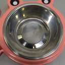 Stainless Steel Elevated Pet Feeding Station Non-Slip Double Dish Bowls for Small Dogs and Kittens Easy to Clean and Travel-Friendly Design for Pet Owners, Pink 