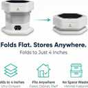 Portable Folding Washing Machine, 12L Mini Washer for Baby Clothes, Underwear, Delicates - Foldable, Quiet, Space-Saving Laundry Machine for Travel, Dorms, Apartments, Camping, Small Loads