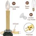 Abeja 7'' Electric Window Candle, Flickering Flameless Taper Fake Candles with On/Off Switch, 7W C26 Lights Bulb, 5FT Candles Lights- 4Pk Beige