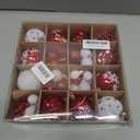 42Pcs Christmas Tree Decorations Ornament Set, Colorful Shatterproof Plastic Baubles Hanging Ornaments Xmas Tree Ball for Christmas Holiday Party Home Decoration, Red White