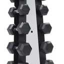 CAP Barbell Rubber Coated Dumbbell Weight Set with Vertical Rack 210 lb Options