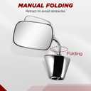 PZ Door Mirrors Compatible with 1988-1999 Chevy GMC C1500 C2500 C3500 K1500 K2500 K3500, Manual Adjustable Driver and Passenger Side View Mirrors with Manual Folding Pair Set Chrome