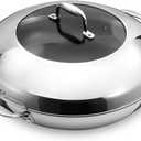 DELUXE 14" Hybrid Ceramic Nonstick Frying Pan with Lid for Daily Cooking