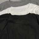 3 Pack Women's Plus Size Thermal Shirts Fleece Lined Long Sleeve Crew Neck Tops Slim Fit Shirts with Thumb Holes (XX-Large, Black, White, Gray)