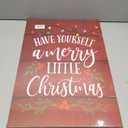 PHAMTE Have Yourself a Merry Little Christmas Wall Art,Christmas Canvas Wall Art,Red Rustic Festive Print Framed Canvas Painting Christmas Wall Art Home Kids Room Bedroom Decor 16x24 Inch