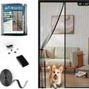 Magnetic Screen Door Mesh Keeps Bugs Out: Door Screen Magnetic Closure 36" x 83" Fits Door Size 34" x 82" - Magnetic Door Curtain Heavy Duty Fiber Fabric Washable - Hands Free Entry (Black)