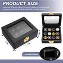 Equsion Championship Ring Display Case 12 Slots Baseball Ring Holder Box for Single Replica Baseball Softball Football Sports Souvenirs Storage Organizer Wooden Box