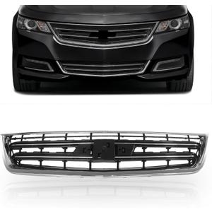 Front Upper Black W/Chrome Grill For 2014 2015 2016 2017 2018 2019 2020 Chevrolet Chevy Impala Sedan Bumper Grille GM1200685