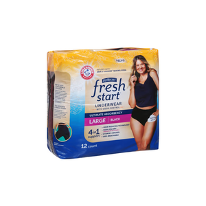 Arm & Hammer FitRight Fresh Start Ultimate Absorbency Large Black Incontinence Underwear (12 ct)