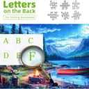 Moonlit Lake Cabin 500 Piece Jigsaw Puzzle for Adults & Seniors, Night Scenery Puzzle with Log Cabin, Lake, Mountains Adult Jigsaw Puzzles with Letters on Back Fun Family Puzzle Gift