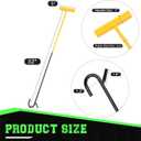 5th Wheel Pin Puller, 32" Solid Steel Chrome Plated 5th Wheel Puller Hook, Heavy Duty 5th Wheel Puller w/Hook, 1 Pack (Yellow & Black)