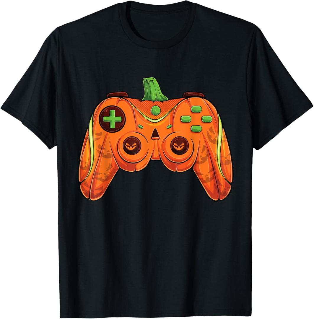 Halloween Gamer Pumpkin controller Video Gamer Kids Boys T-Shirt XS