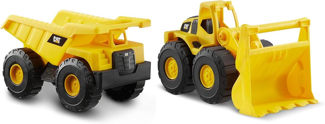 CAT Construction Toys, 2 Pack 10" Construction Fleet Toy Trucks with Articulated Parts, Fun and Durable for Indoor/Outdoor Use, Ages 2+, 10" Dump Truck and Loader