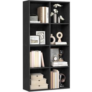 VASAGLE Custos Collection - Bookshelf, Bookcase, Cube Shelf with 8 Compartments, 9.4 x 25.8 x 51 Inches, Storage Shelf, for Living Room, Home Office, Dining Room, Ebony Black ULBC424B01