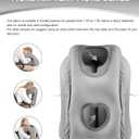 Inflatable Travel Pillow - Multifunctional Travel Pillow for Adult Chin Supporting Travel Neck Pillow Airplane Sleeper Office Napping Pillow with Eye Mask, Earplugs and Portable Bag