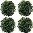 Framendino, 4 Pack 6 Inch Artificial Plant Topiary Ball Faux Boxwood Green Round Hanging Balls for Home Decor