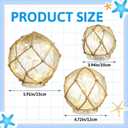 3 Pack Glass Fishing Float Nautical Lamp Coastal Beach Decor Nautical LED Light up Glass Buoy for Coastal Beach Decor (Classic Color)