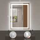 26x36 LED Mirror for Bathroom, Lighted Vanity Mirror for Wall, Dimmable, Anti-Fog, Shatter-Proof, ETL Listed (Front Lights + Backlit)