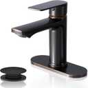 BELZ Oil Rubbed Bronze Bathroom Faucet, Modern Single Handle One Hole Bath Vanity Sink Faucet with Pop Up Drain and Deck Plate for 1 or 3 Holes