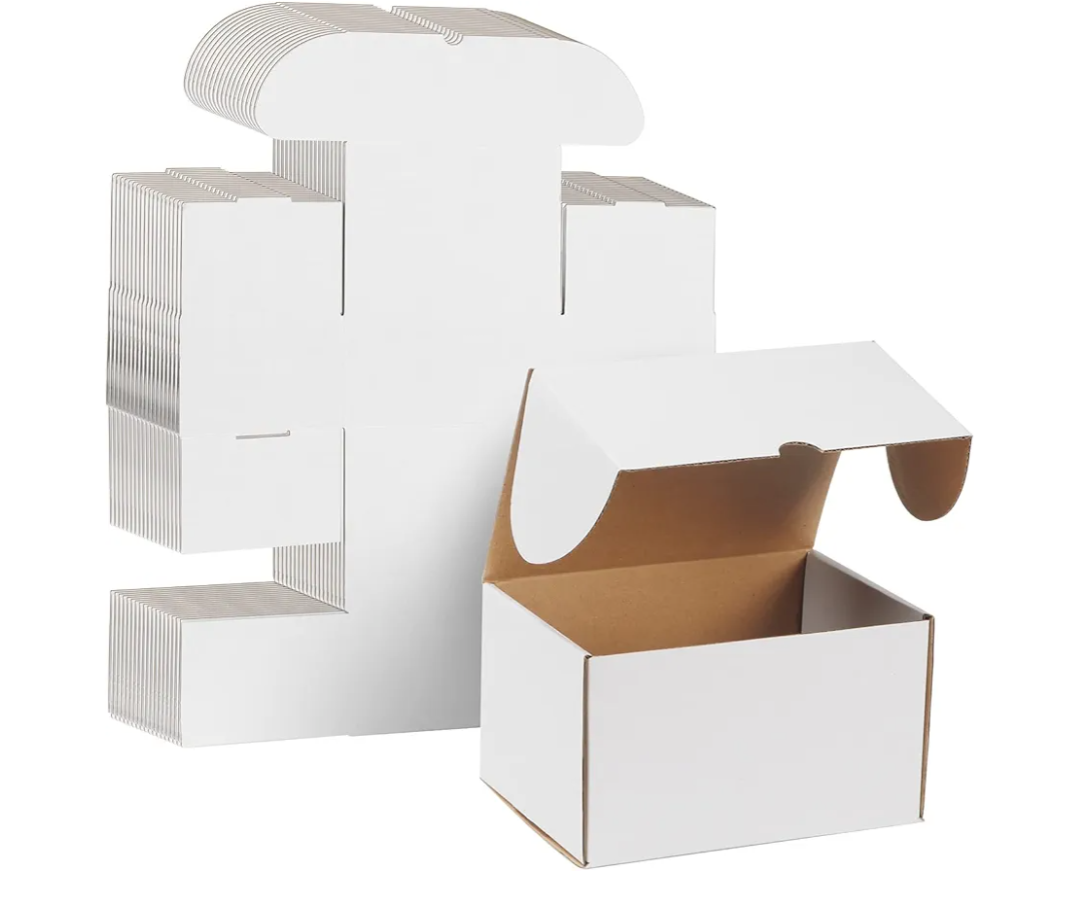 WIFTREY 7x5x4 White Shipping Boxes 25 Pack for Small Business, Small Corrugated Cardboard Boxes for Mailing, Packing, Shipping