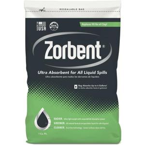 Zorbent Oil Spill Absorbent | 1 Cu Ft Bag Absorbs up to 6 Gallons of Liquid. Replaces 98 lbs of Clay. Non-Toxic, Low-Dust, with Cleaning Agent. For Fast Industrial Spill Cleanup.