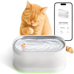 Petcube Pet Water Fountain | Automatic Wireless Fountain for Cats and Dogs with Stainless Steel Bowl, Easy to Clean, 4-Layer Filtration, in-App Filter Control, LED Light, Quiet Pump, Battery Operated (White) Petcube Pet Water Fountain | Automatic Wireless Fountain for Cats and Dogs with Stainless Steel Bowl, Easy to Clean, 4-Layer Filtration, in-App Filter Control, LED Light, Quiet Pump, Battery Operated (White)