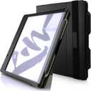 Thankscase Trifold Stand Case for Kindle Scribe, Premium PU Leather Case Built-in Safety Guard to Prevent Scribe Pen from Falling, Kindle Scribe Handmade Case (Black)