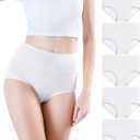 wirarpa Women's Underwear High Waisted Ladies Cotton Panties Soft Full Coverage Briefs 5 Pack (Regular & Plus Size)