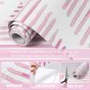 Modern White and Pink Peel and Stick Wallpaper Stripe Diamond Wallpaper Vinyl Waterproof Contact Paper Shelf Paper Drawer Liner Roll for Bedroom Living Room 17.7"x300"