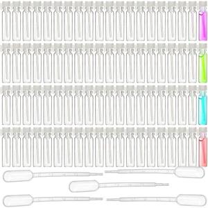 200Pcs Mini 1ml Clear Glass Perfume Sample Bottles with 5 Droppers, Empty Refillable Cologne Decant Bottles, Travel Tester Vials for Fragrance, Essential Oils, DIY Liquids