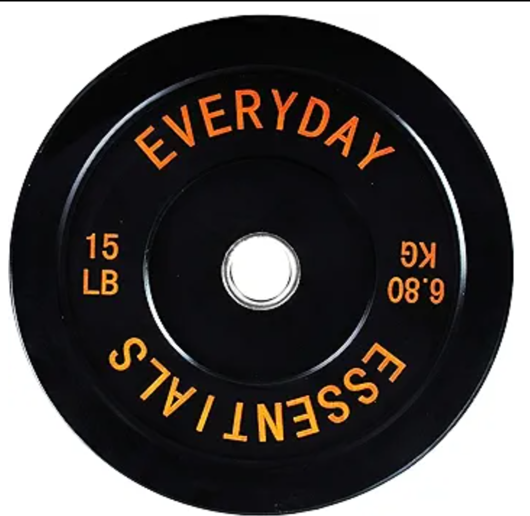 Fitvids 2-Inch Olympic Bumper Plate, Perfect Weight Plate for Weightlifting and Strength Training, 15 LB